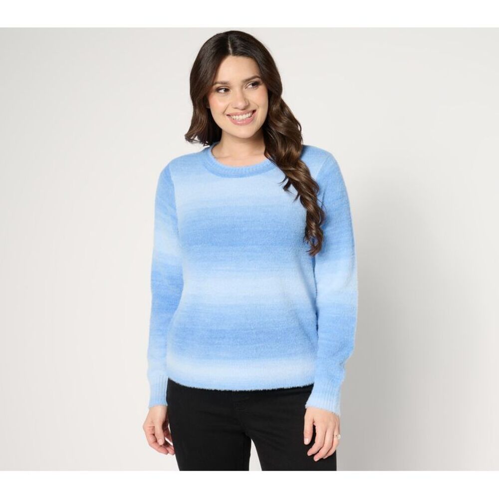 SUNNYLiFE Women's Top Sweater Sz L Festive Ombre Blue A672680